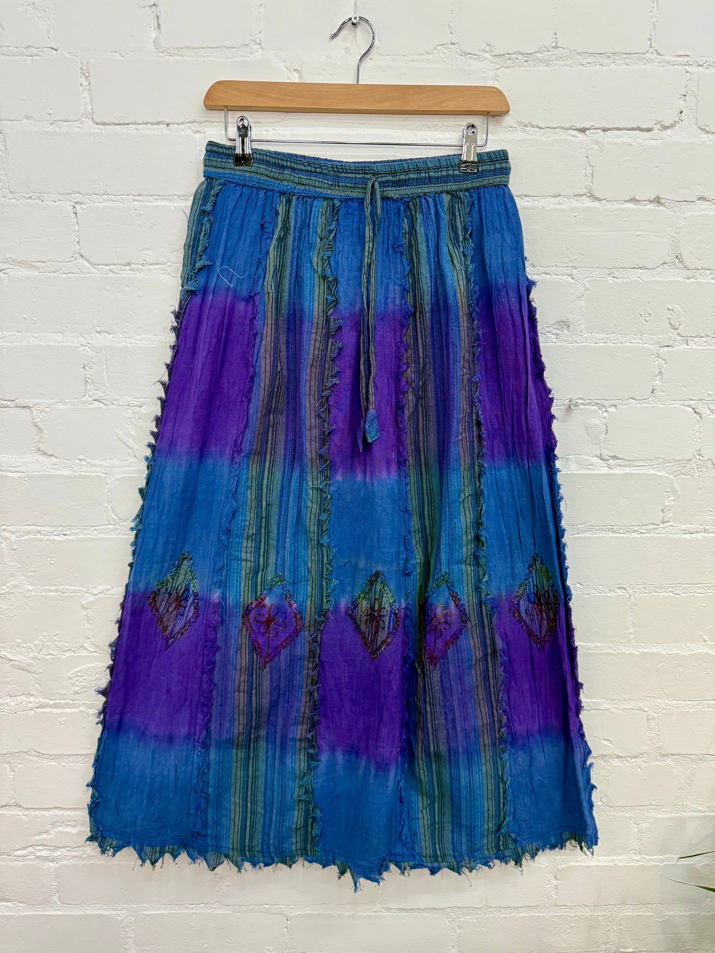 Dip-Dye & Stripe Long Skirt