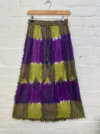 Dip-Dye & Stripe Long Skirt