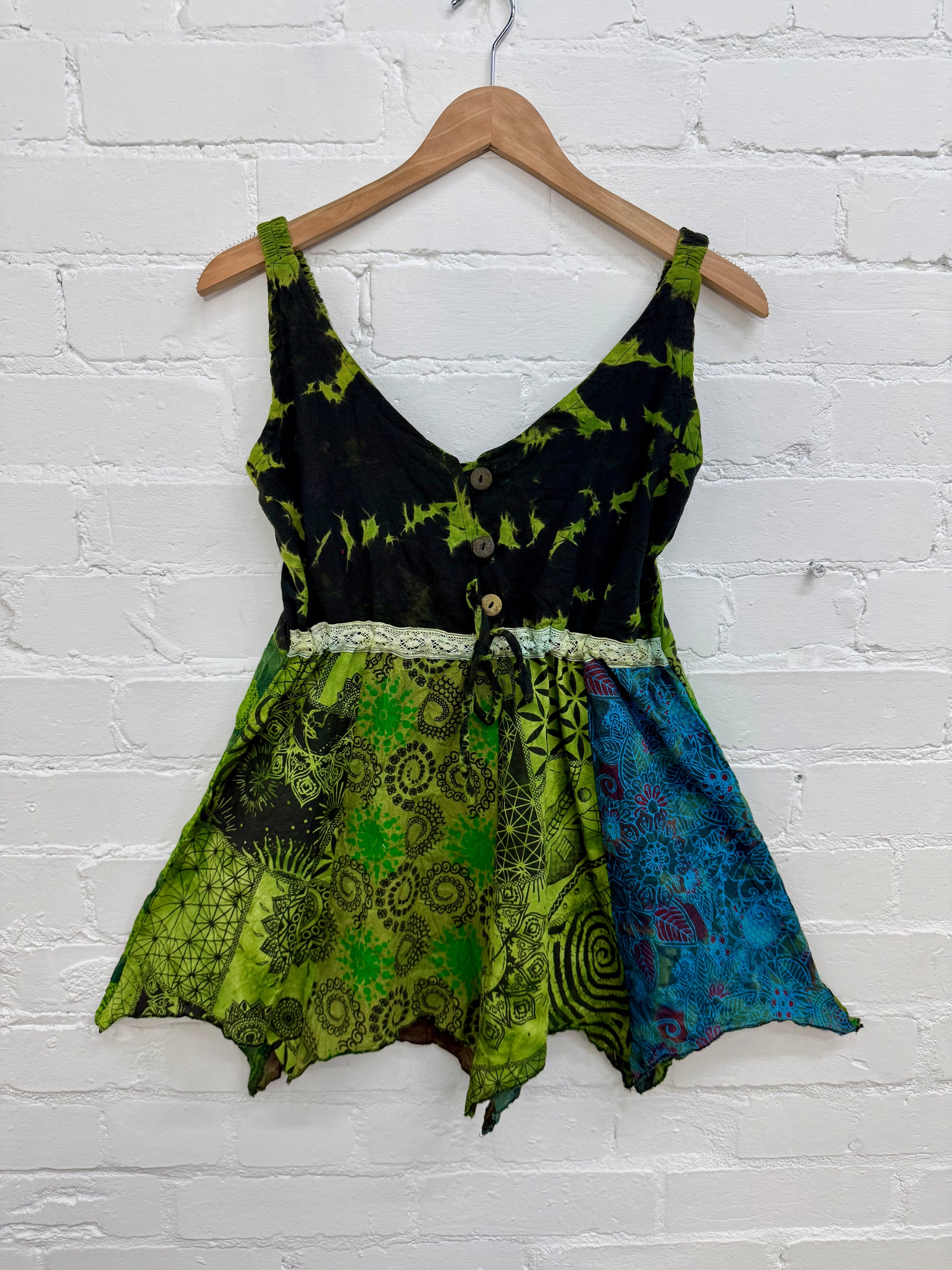 Tie-Dye & Patchwork Vest Top