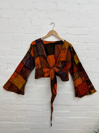 Stonewash & Patchwork Tie Top