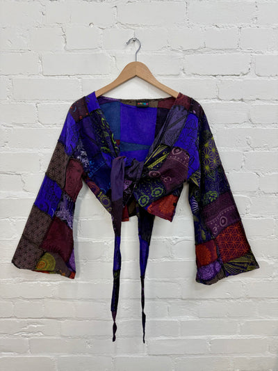 Stonewash & Patchwork Tie Top