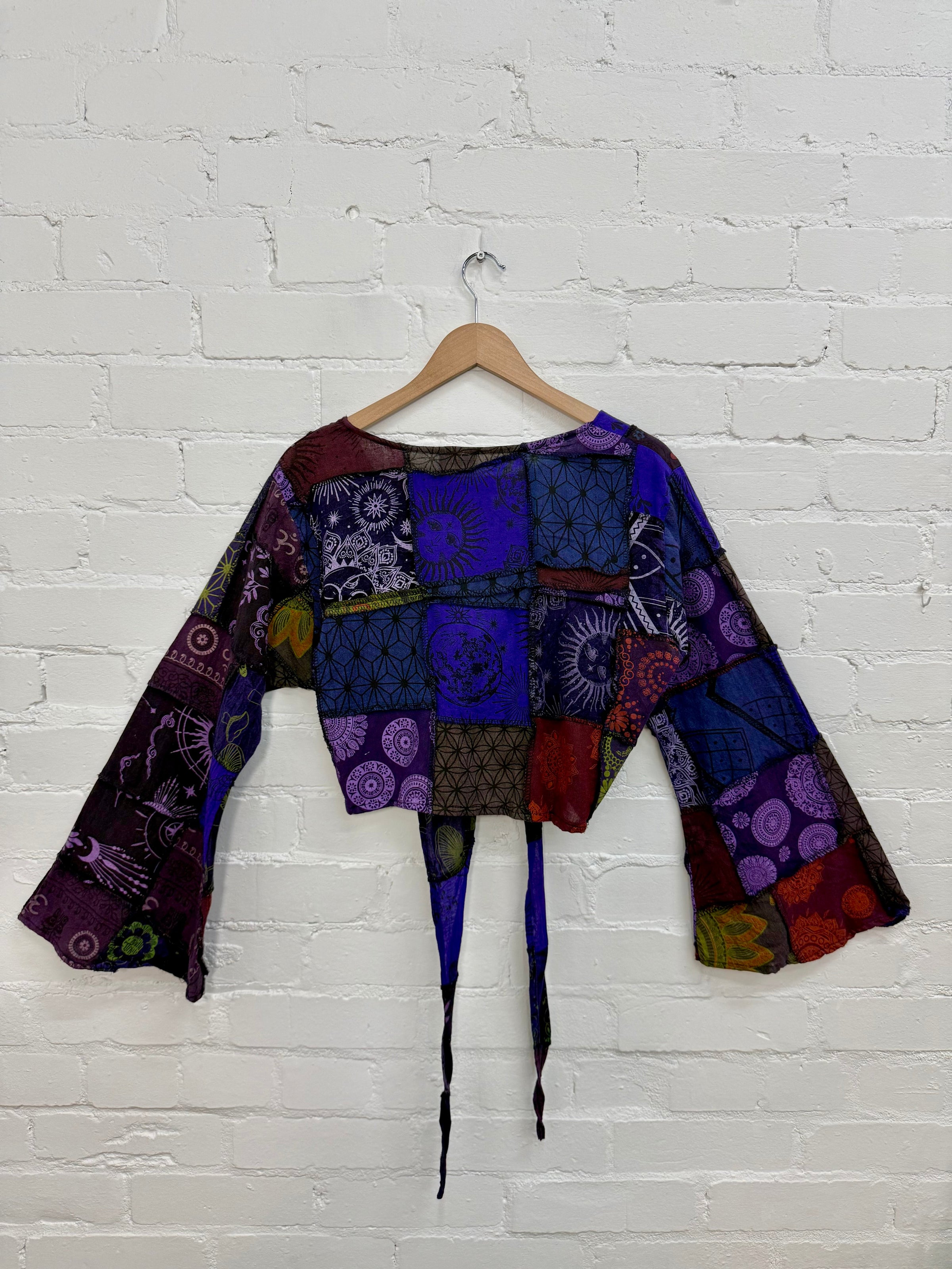 Stonewash & Patchwork Tie Top