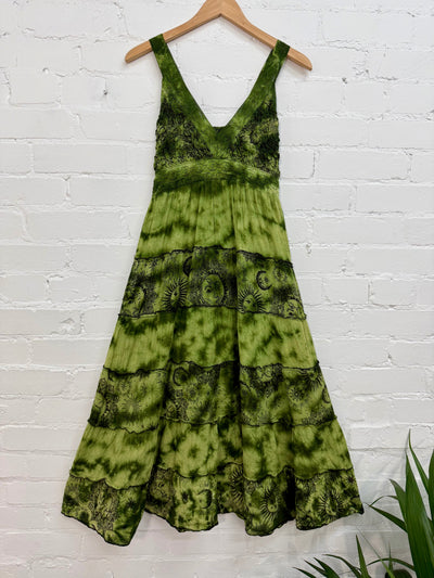 Tie-Dye & Celestial Print Long Dress