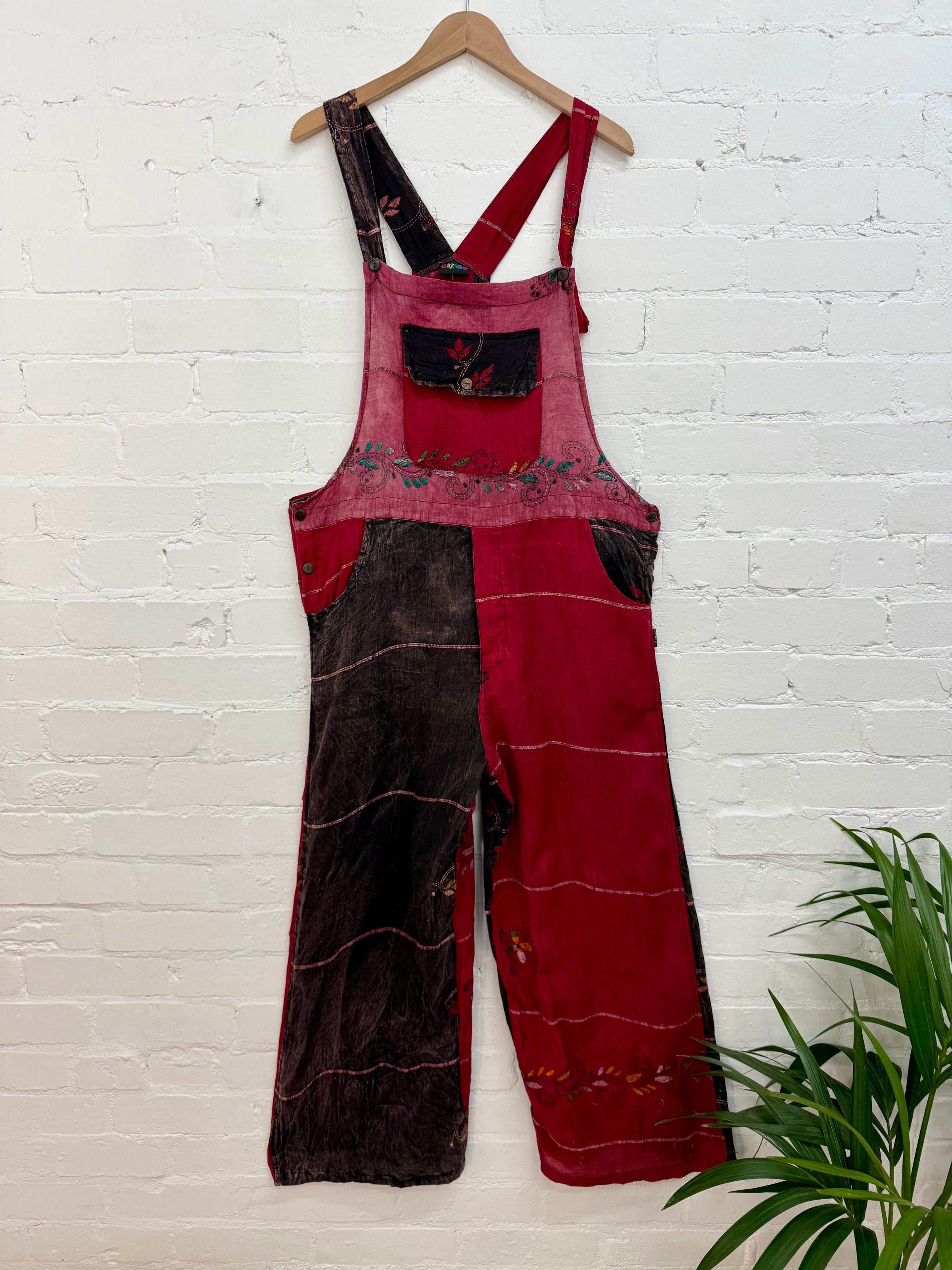Long Embroidered Dungarees