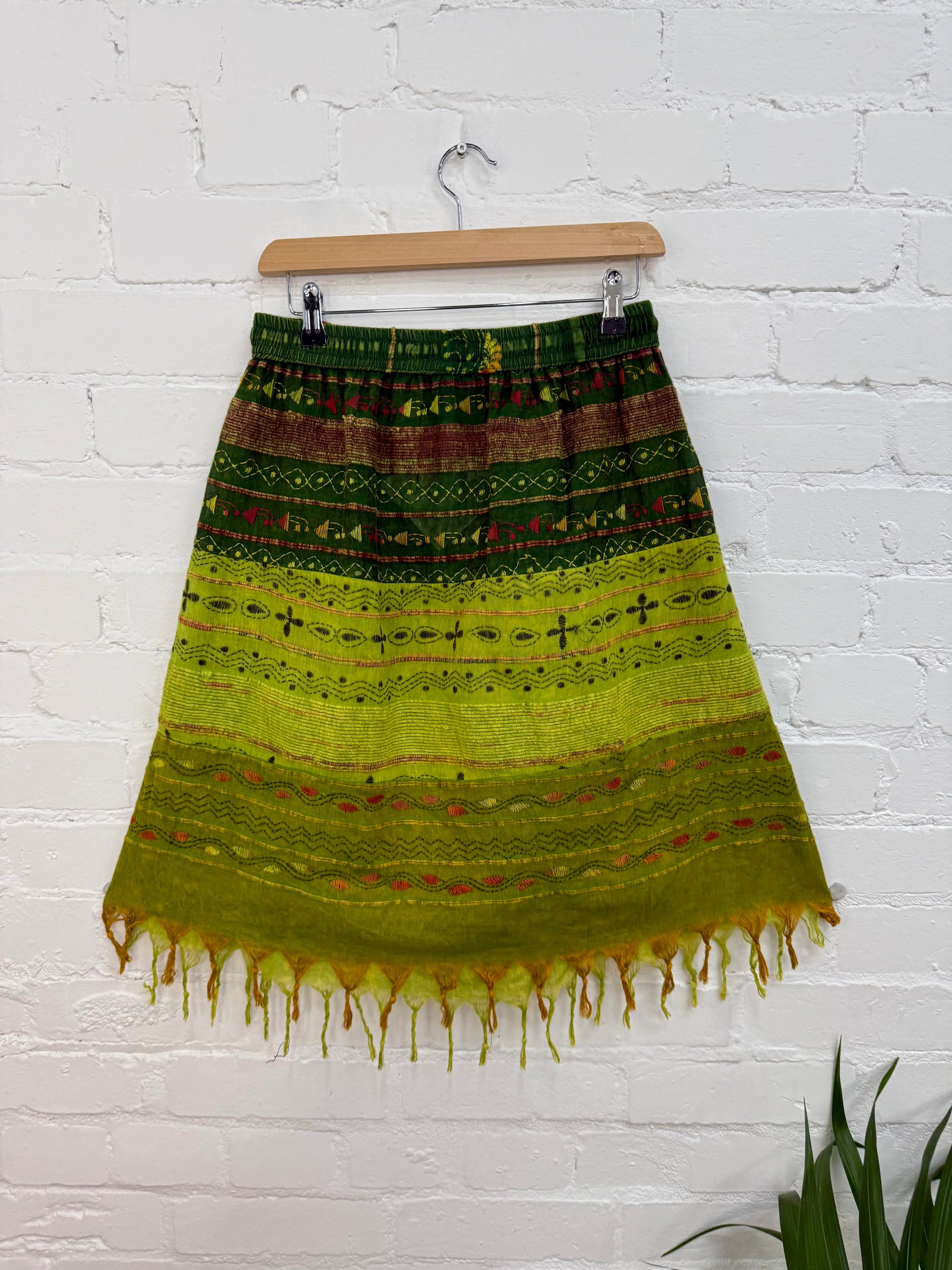 Embroidered Midi Skirt