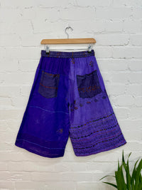 Embroidered Long Wide Shorts