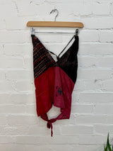 Embroidered Tie Halter Top