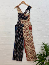 Block Print Wide Leg Dungarees