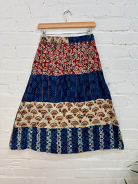 Block Print Midi Skirt