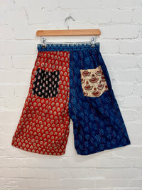 Block Print Long Wide Shorts