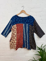 Block Print 3/4 Sleeve Tunic Top