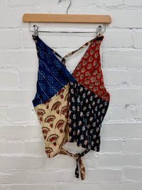 Block Print Tie Halter Top