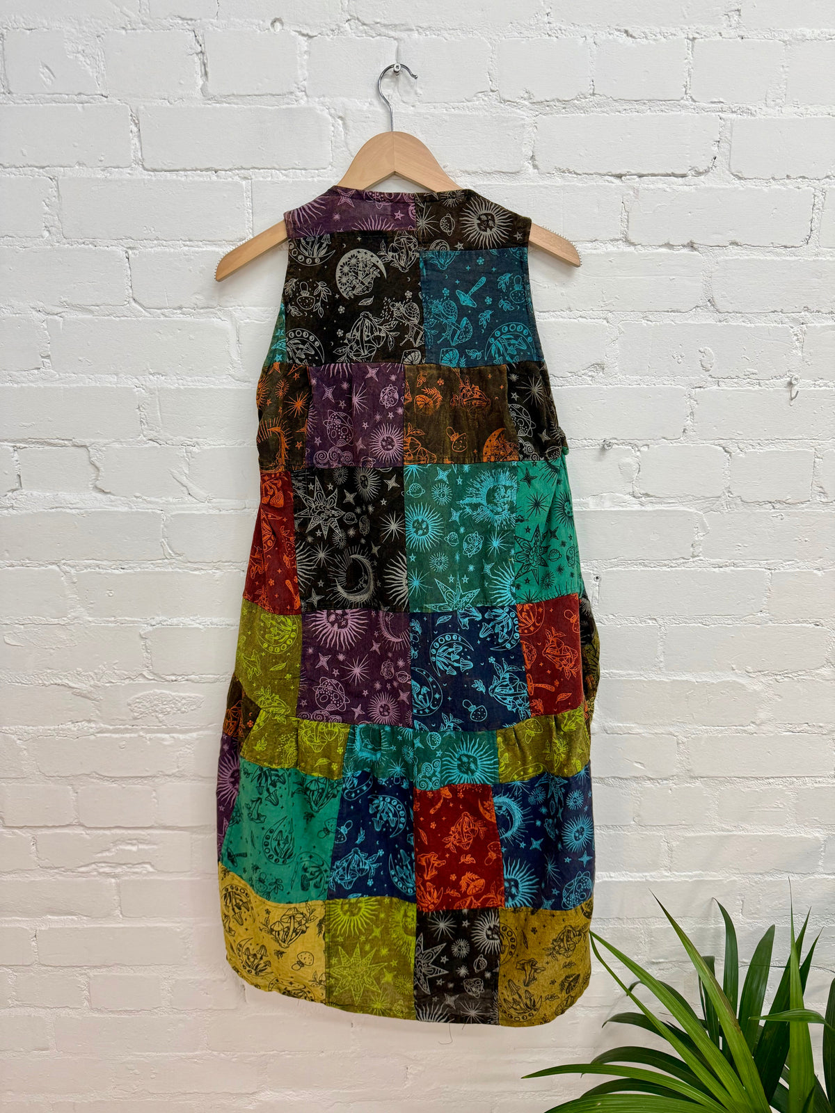 Mixed Print Patchwork Sleeveless Balloon Dress