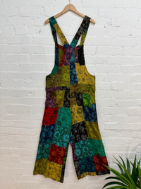 Mixed Print Patchwork Dungarees