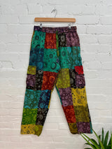 Mixed Print Patchwork Cargo Trousers