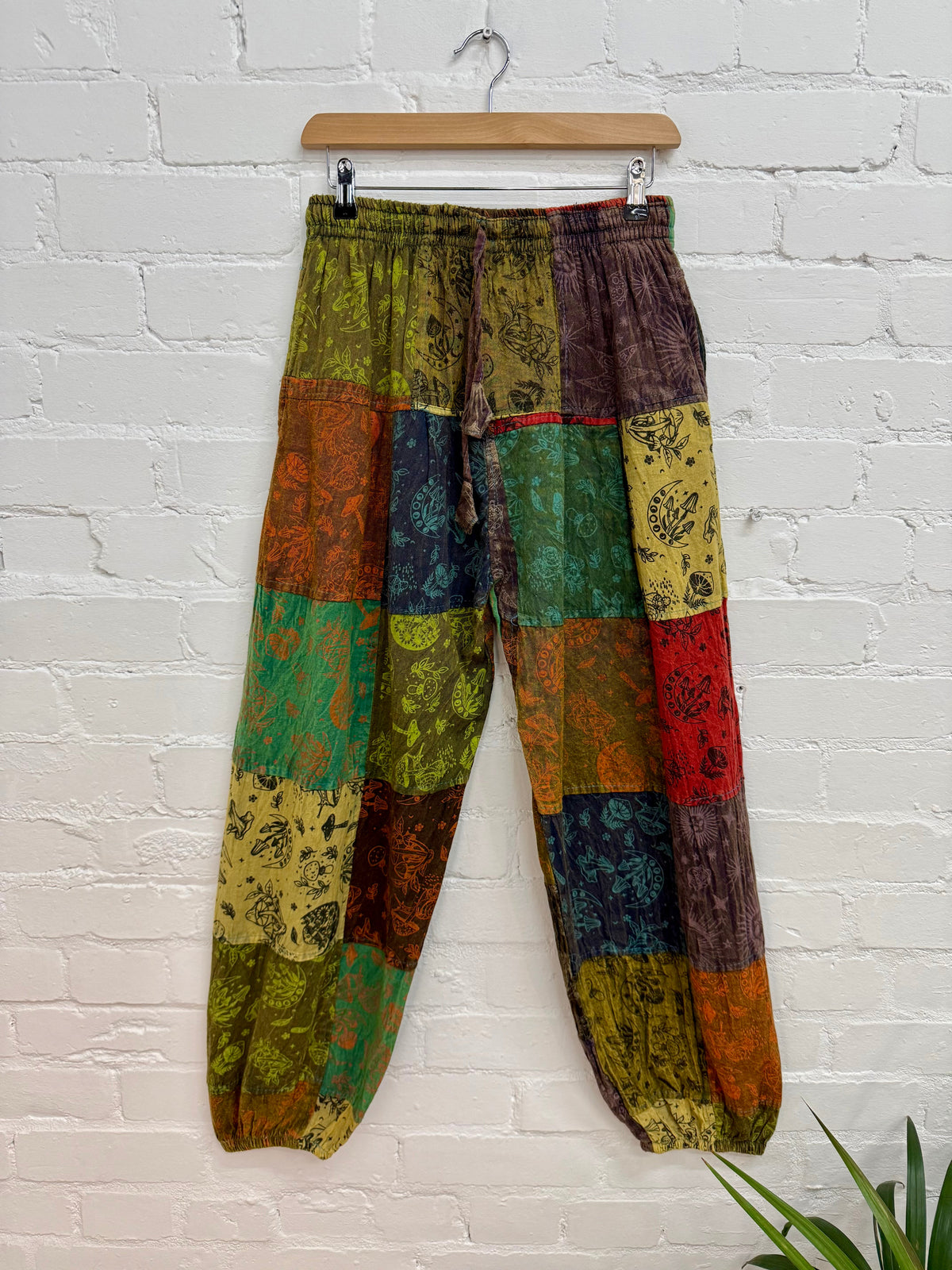 Mixed Print Patchwork Harem Trousers