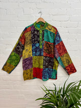 Mixed Print Patchwork Three Button Shirt