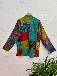 Mixed Print Patchwork Three Button Shirt
