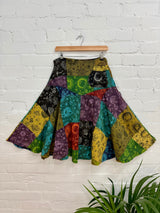 Mixed Print Patchwork Midi Skirt