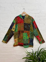 Mixed Print Patchwork Hood Top