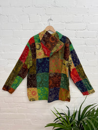 Mixed Print Patchwork Hood Top
