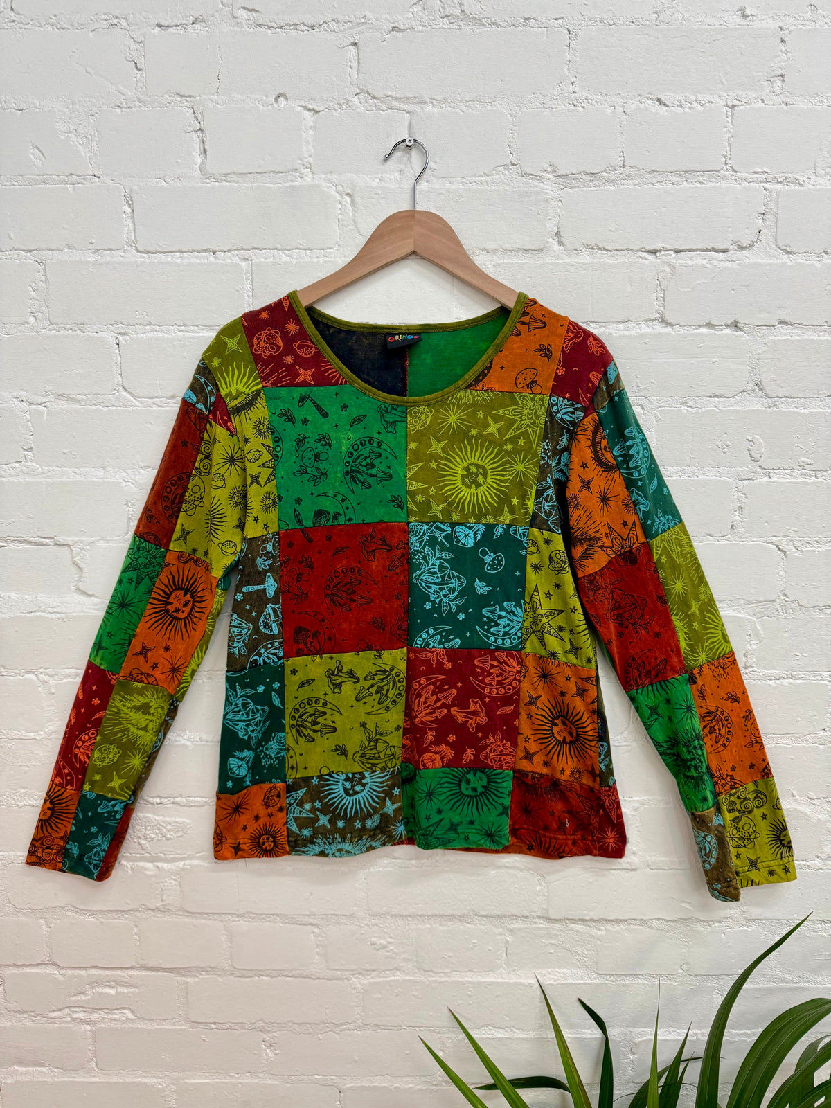 Mixed Print Patchwork Long Sleeve T-Shirt