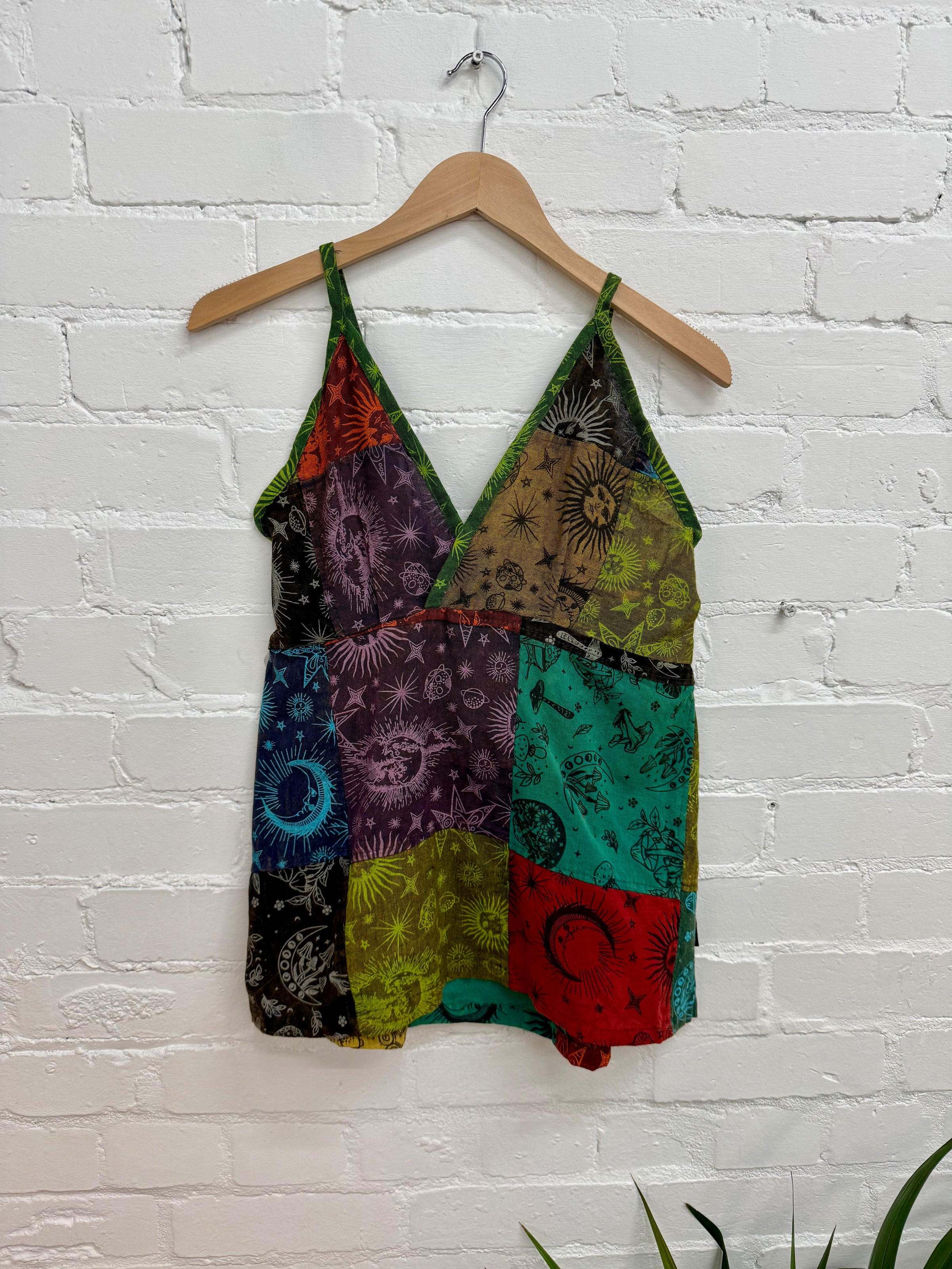 Mixed Print Patchwork Vest Top