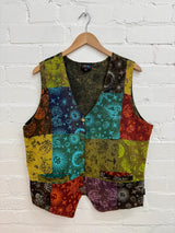 Mixed Print Patchwork Waistcoat