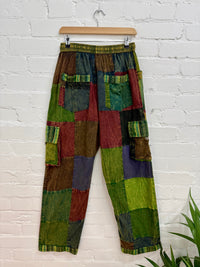 Stonewash Patchwork Cargo Trousers