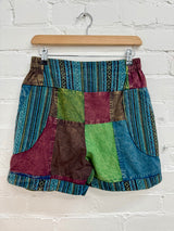 Stonewash Patchwork Shorts