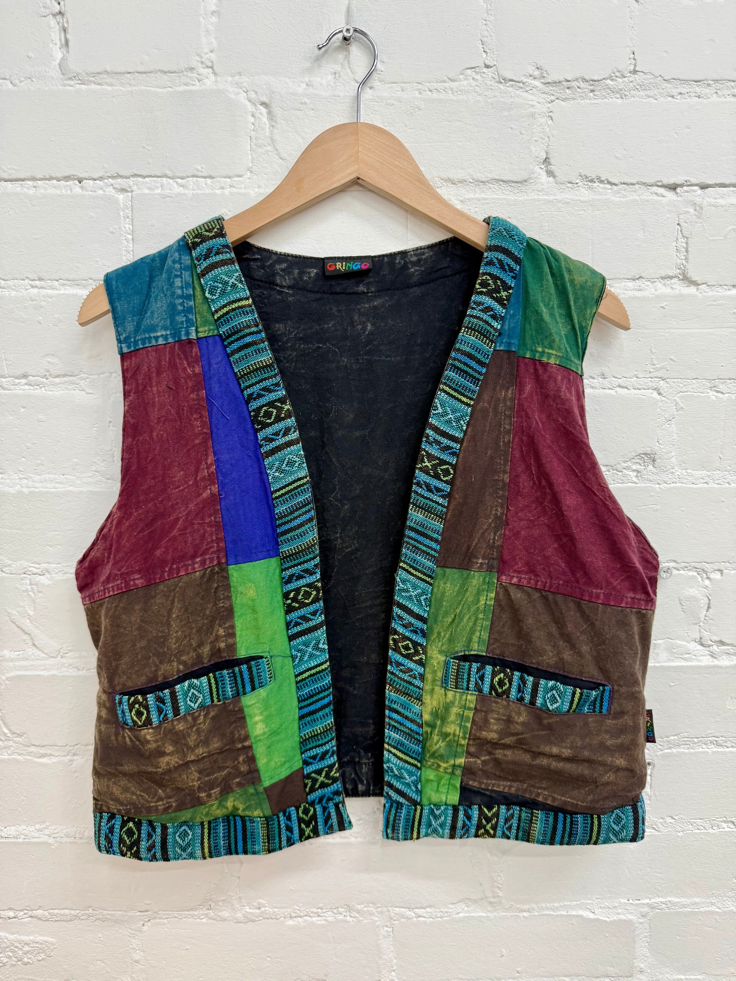 Stonewash Patchwork Waistcoat β Gringo Fairtrade