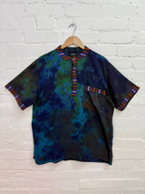 Tie Dye Grandad Short Sleeve Shirt