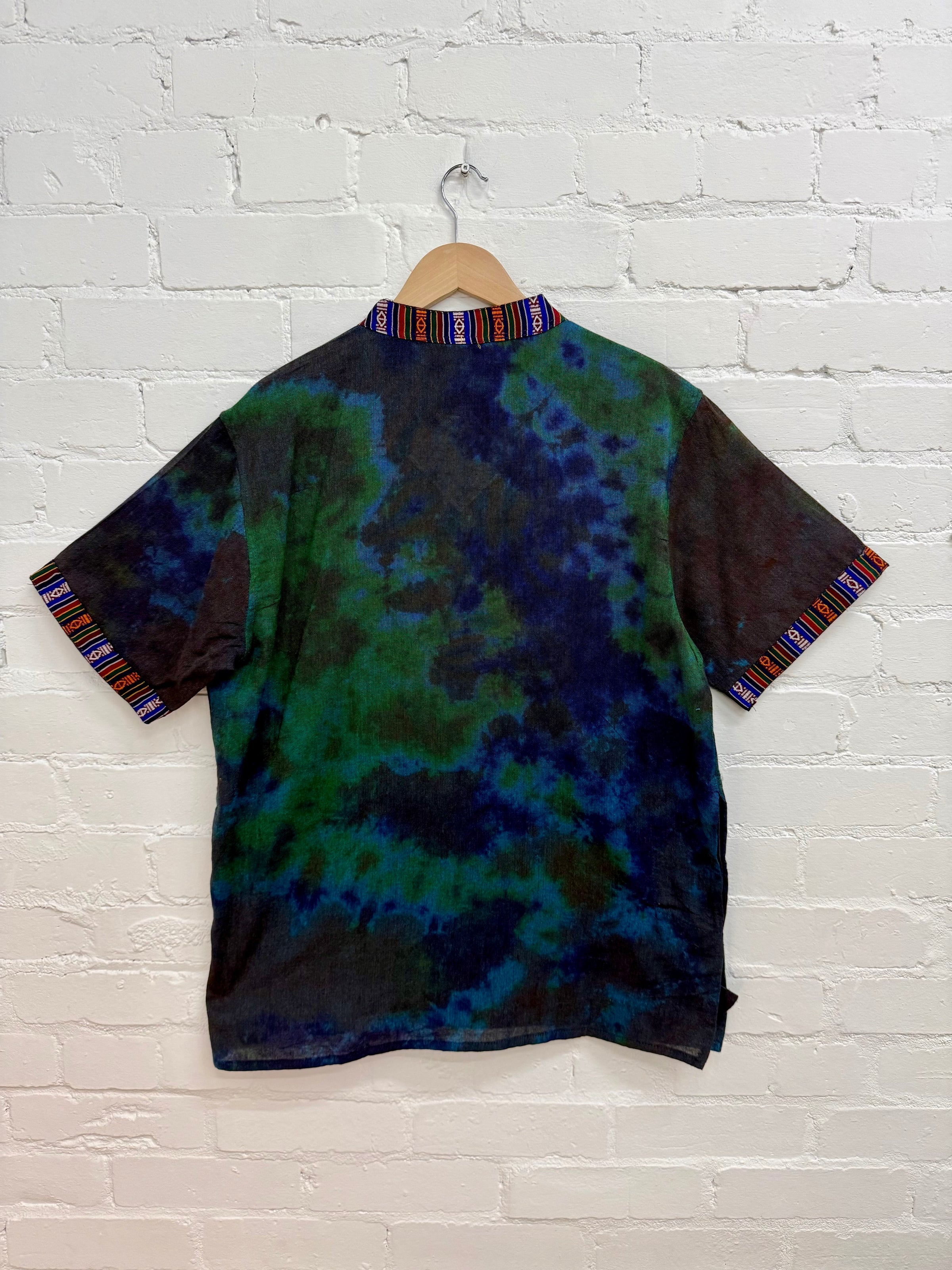 Tie Dye Grandad Short Sleeve Shirt