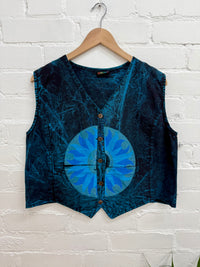 Stonewashed Sun Print Waistcoat
