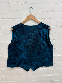 Stonewashed Sun Print Waistcoat