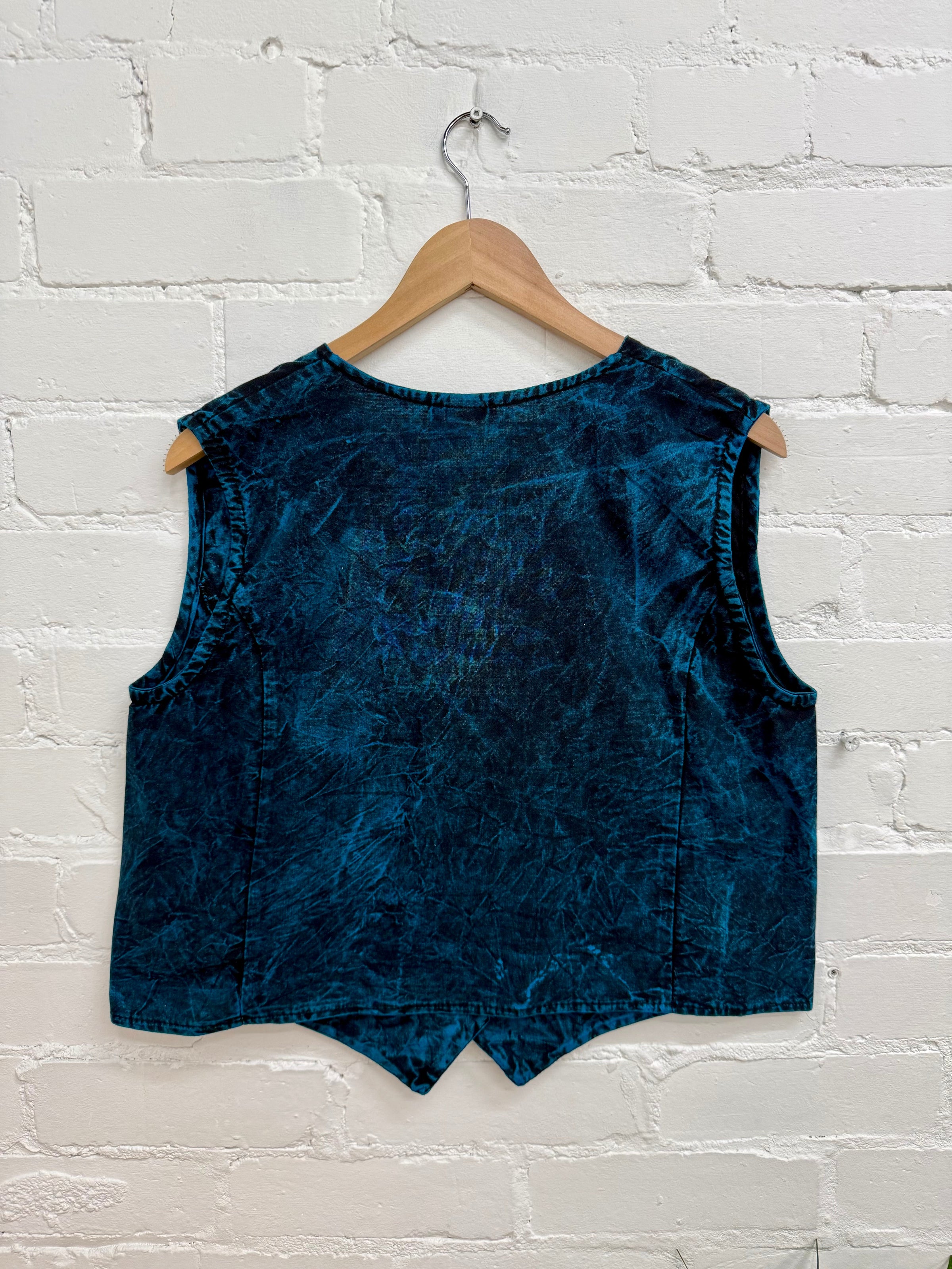 Stonewashed Sun Print Waistcoat