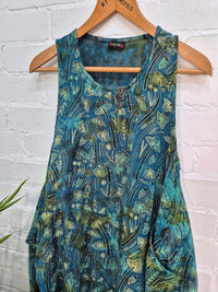 Tie Dye Mushroom Print Sleeveless Balloon Dress