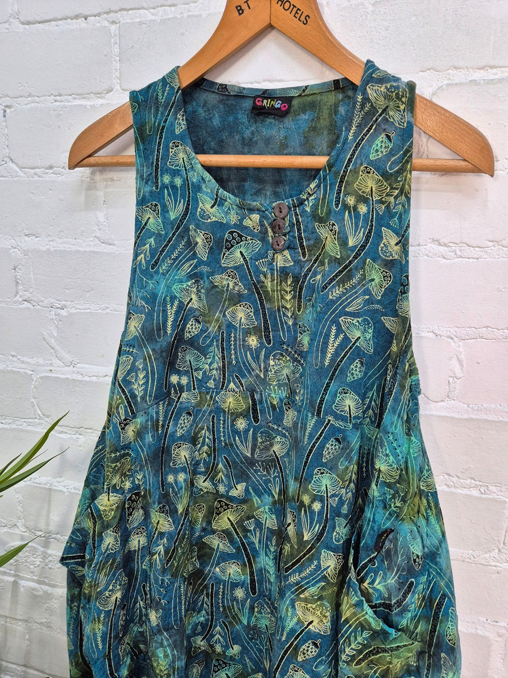 Tie Dye Mushroom Print Sleeveless Balloon Dress