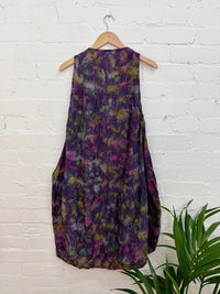 Tie Dye Mushroom Print Sleeveless Balloon Dress