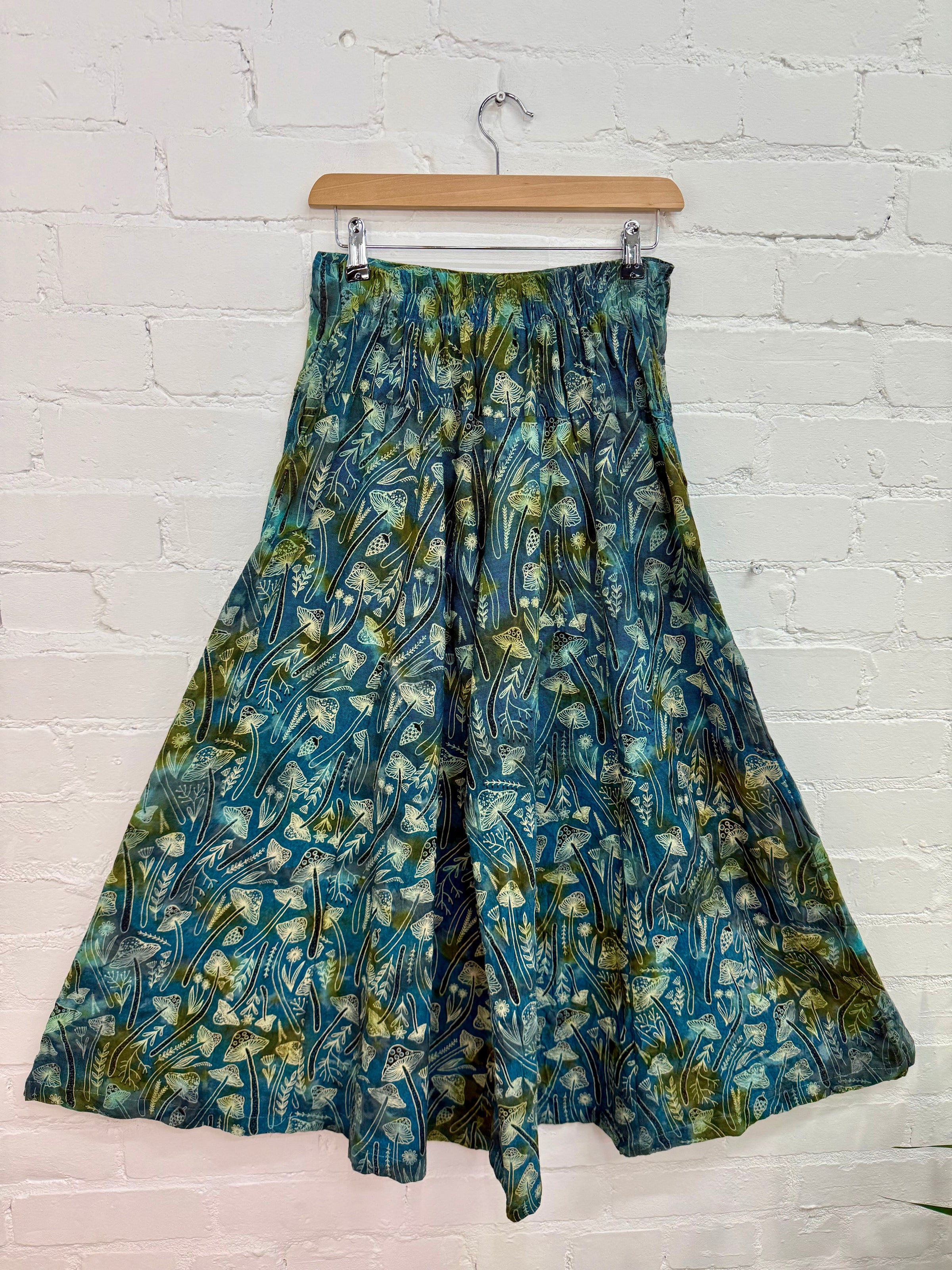 Tie Dye Mushroom Print Wide Leg Trousers