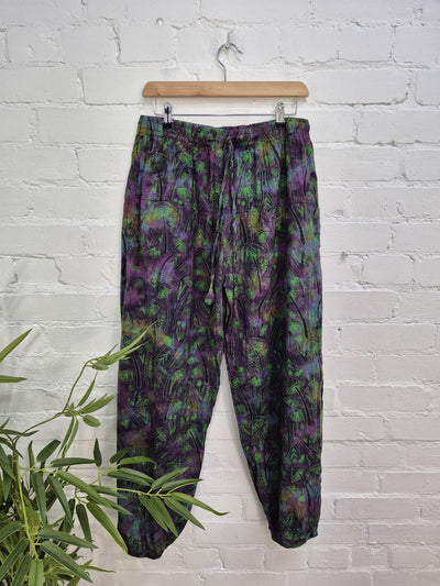 Tie Dye Mushroom Print Harem Trousers