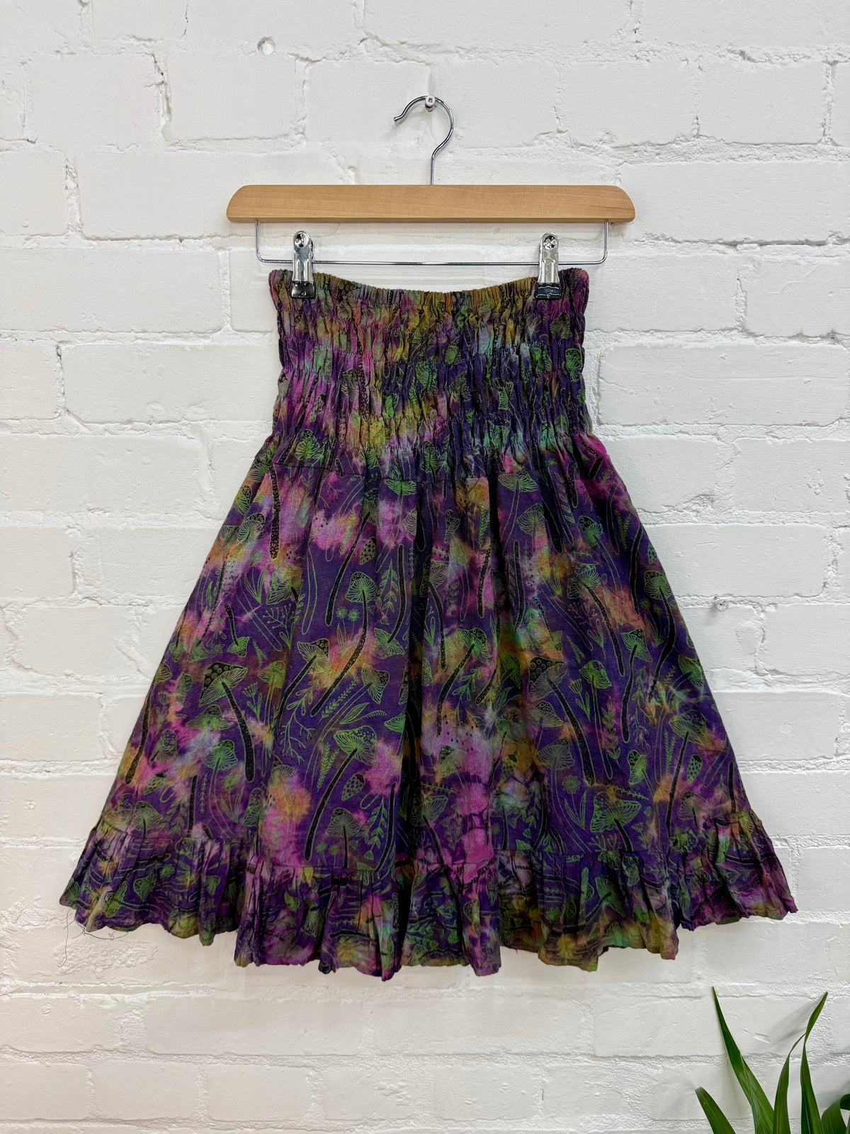 Tie Dye Mushroom Print Elasticated Skirt