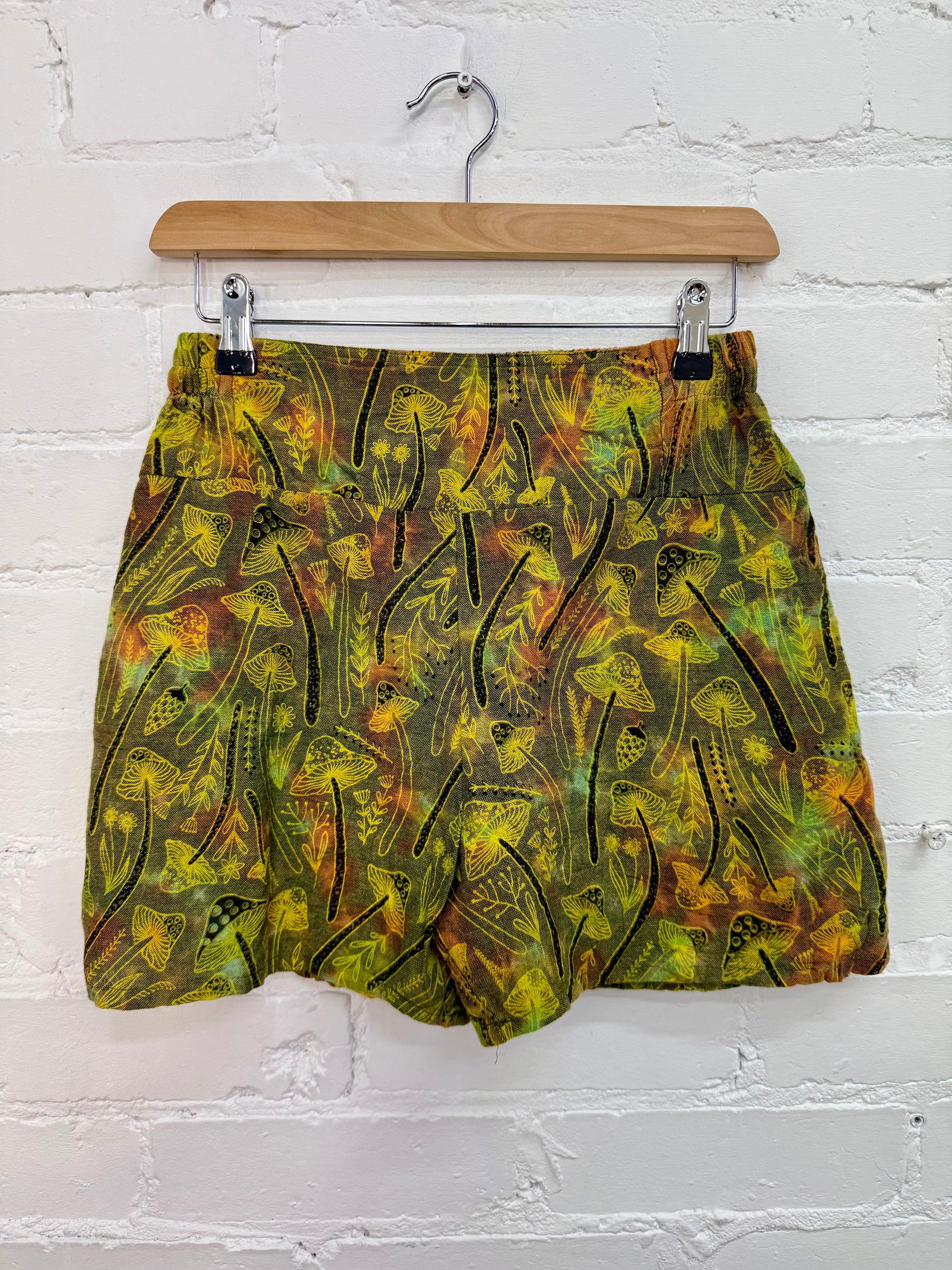 Tie Dye Mushroom Print Shorts