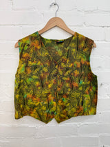 Tie Dye Mushroom Print Waistcoat