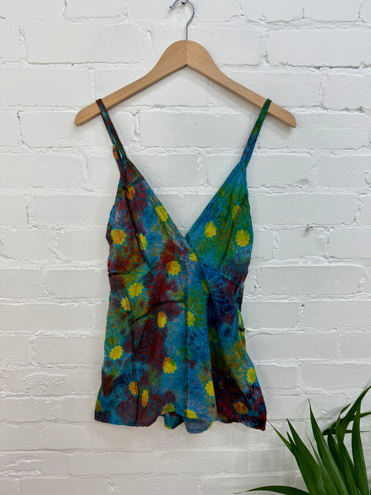 Tie Dye Flower Print Strappy Vest