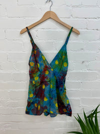 Tie Dye Flower Print Strappy Vest