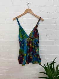 Tie Dye Flower Print Strappy Vest
