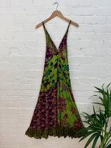 Patchwork Floral Strappy Long Dress