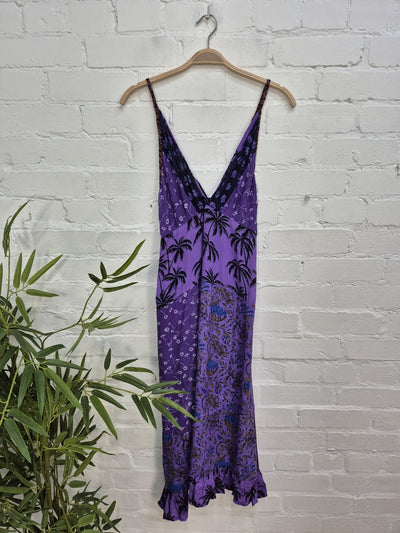 Patchwork Floral Strappy Long Dress