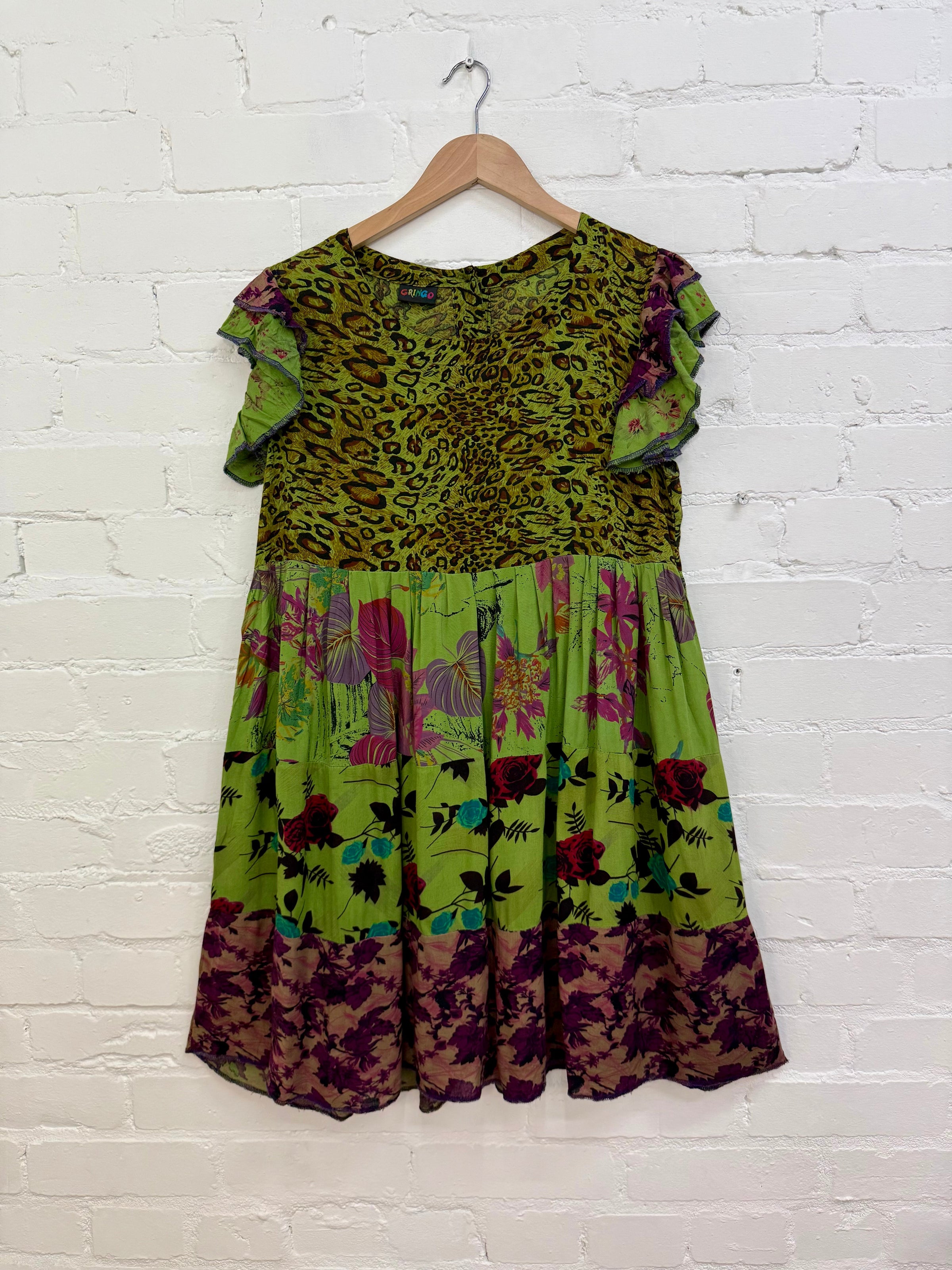 Patchwork Floral Short Sleeve Dress